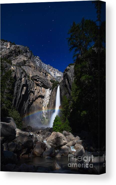 Yosemite Canvas Print featuring the photograph Lunar Rainbow by Anthony Michael Bonafede