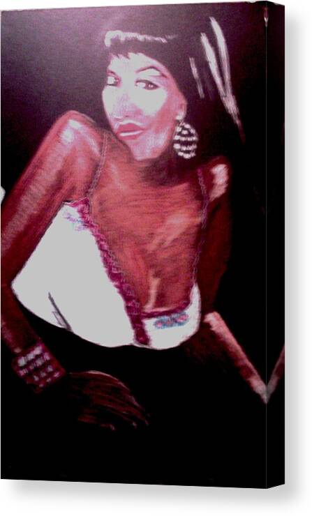 Portrait Canvas Print featuring the mixed media Luscious Lori by Lorna Lorraine