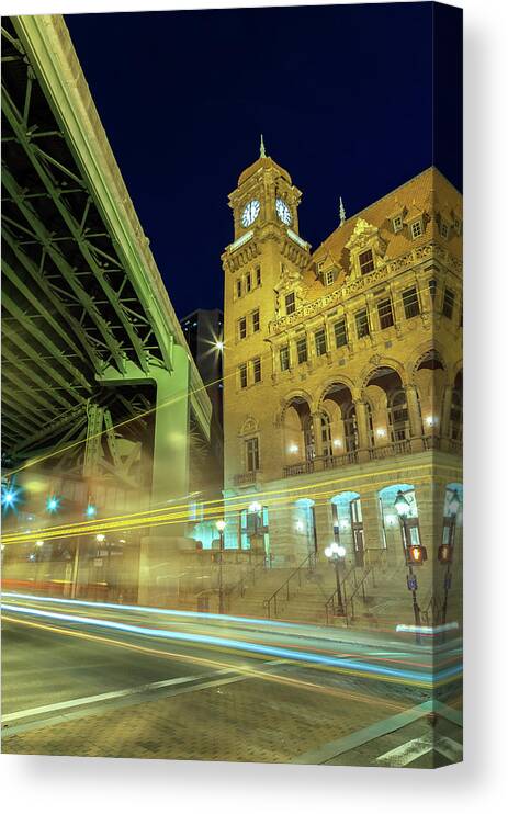 City Canvas Print featuring the photograph Main Street Station-vertical by Jonathan Nguyen