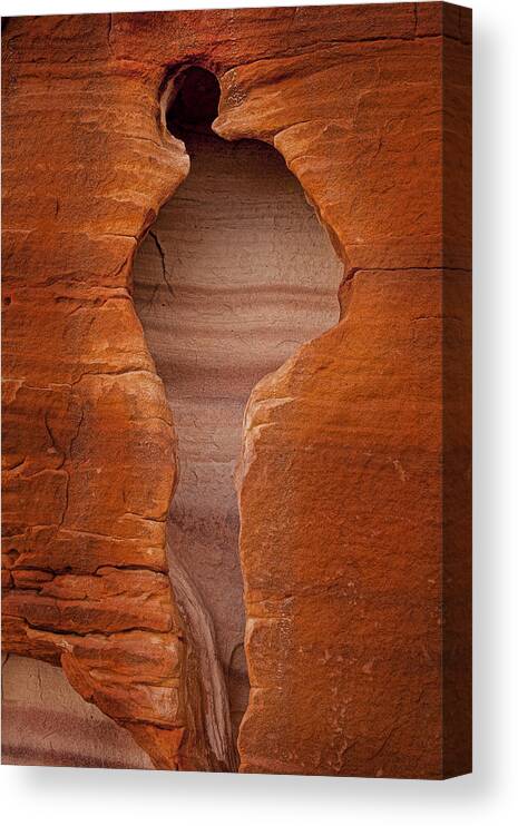Sandstone Canvas Print featuring the photograph Man in Rock by Kelley King