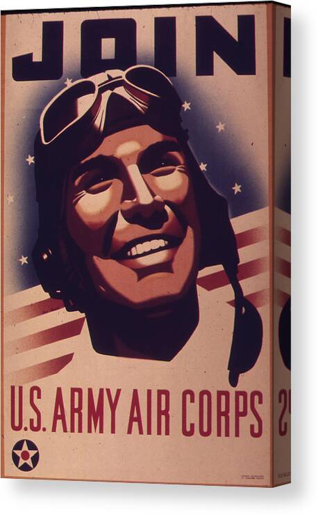 Marine Corps Recruiting Poster From World War Ii Canvas Print featuring the painting Marine Corps recruiting poster from World War by MotionAge Designs