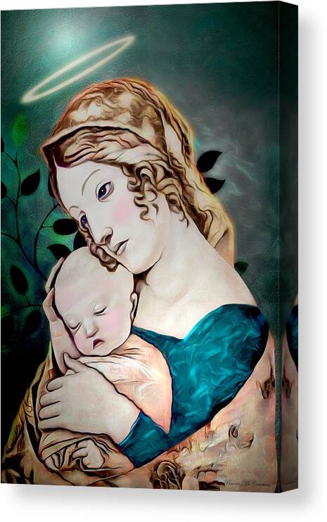 Virgin Mary Canvas Print featuring the digital art Mary and Child by Pennie McCracken