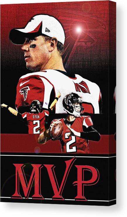 Matt Ryan Art Canvas Print featuring the digital art Matt Ryan MVP by Christopher Finnicum