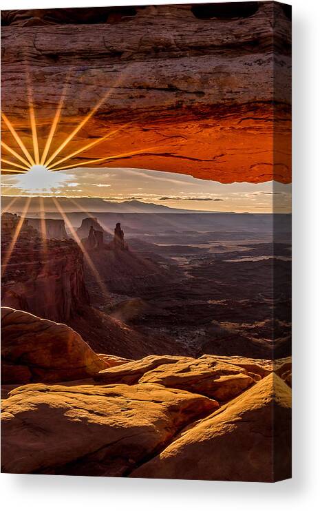 Canyon Canvas Print featuring the photograph Mesa Arch Triptych Panel 2/3 by Ryan Smith