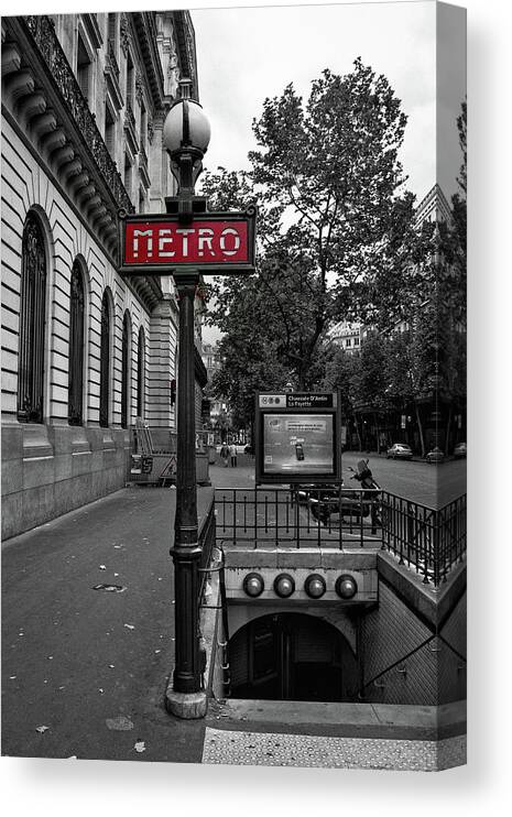 Paris Canvas Print featuring the photograph Metro by Jason Wolters