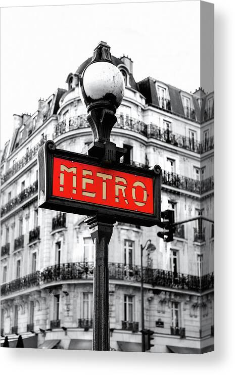 Paris Canvas Print featuring the photograph Metro by Susan Maxwell Schmidt