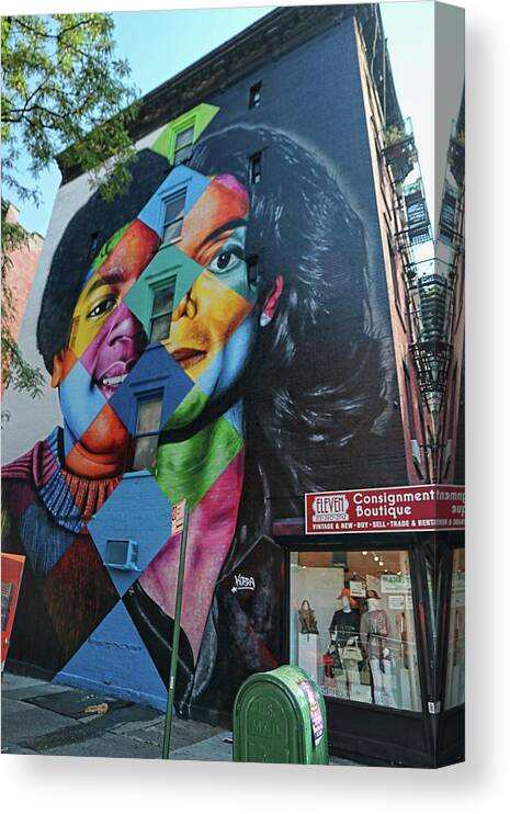 Art Canvas Print featuring the photograph Michael Jackson mural by Nick Difi