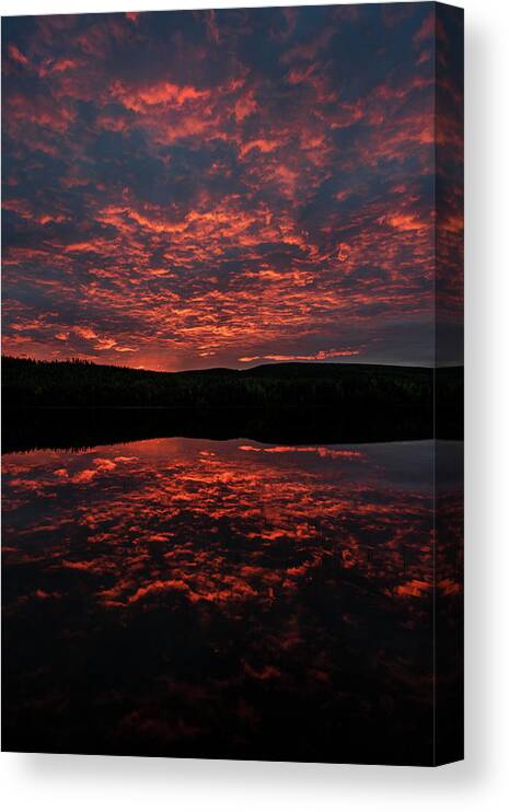 Avaträsket Canvas Print featuring the photograph Midnight Sun In Norrbotten by Dan Vidal