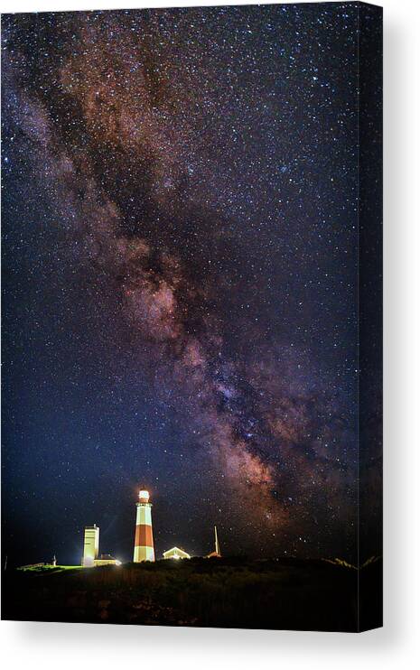 Montauk Canvas Print featuring the photograph Milky Way Over Montauk Point by Rick Berk