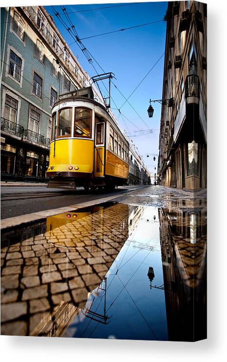 Lisbon Canvas Print featuring the photograph Mirror by Jorge Maia