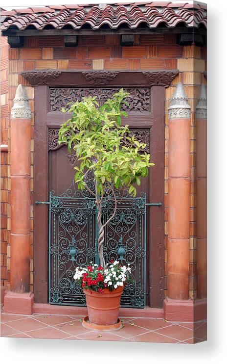 Mission Inn Canvas Print featuring the photograph Mission Inn Doorway by Amy Fose