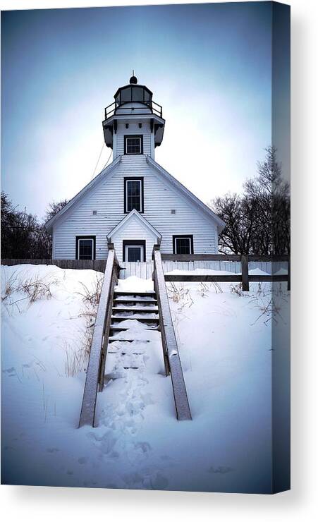 Mission Point Canvas Print featuring the photograph Mission Point Lighthouse TCM by Daniel Thompson