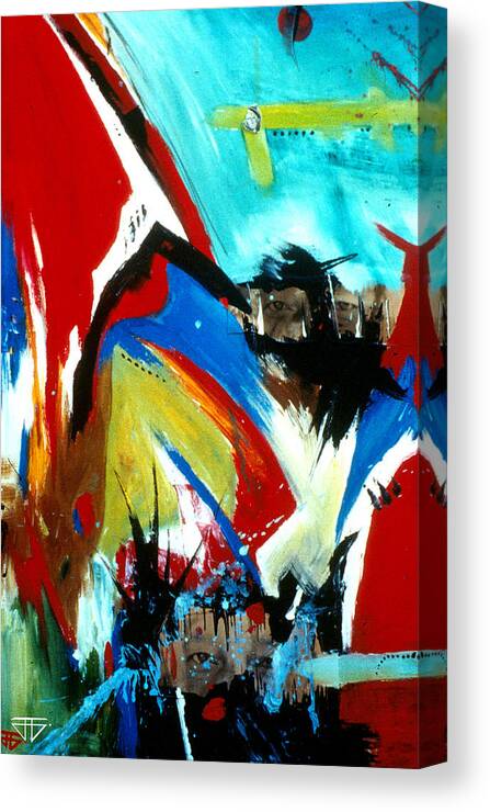  Canvas Print featuring the painting Money Chaos by John Gholson