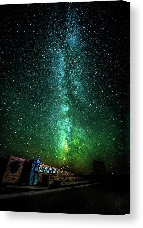 Arizona Canvas Print featuring the photograph Monumental Milky Way in Monument Valley by Paul LeSage