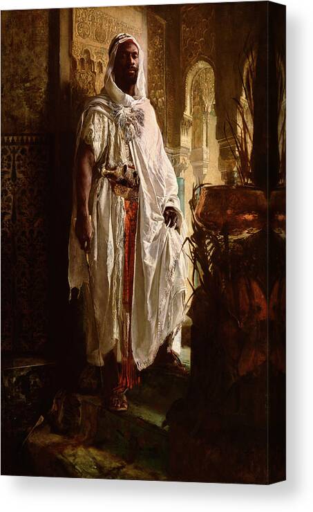 Moorish Canvas Print featuring the painting Moorish Chief by Eduard Charlemont Austrian