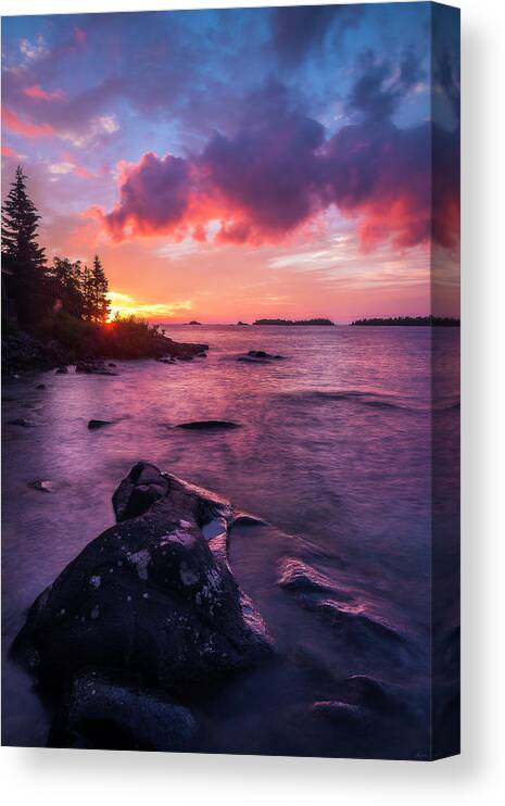 Isle Royale Canvas Print featuring the photograph Morning On Isle Royale by Owen Weber