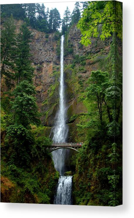 Moultnomah Canvas Print featuring the photograph Moultnomah Falls by Val Jolley