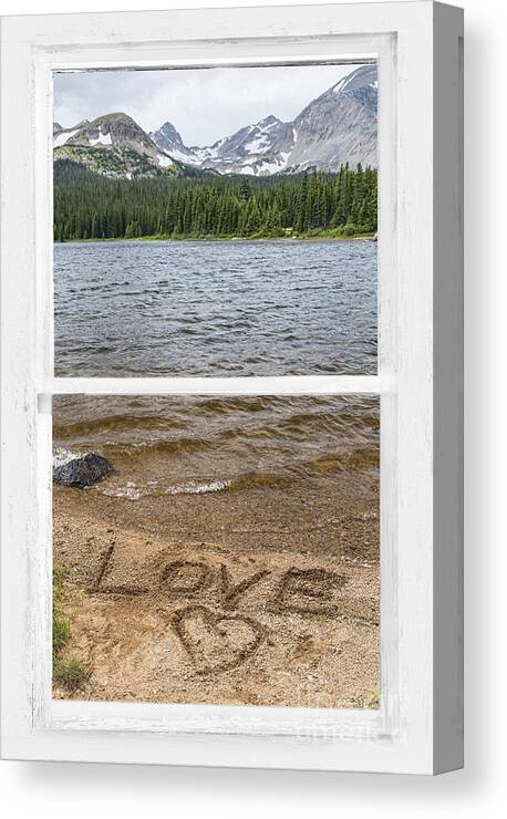 Window Canvas Print featuring the photograph Mountain Lake Window Of Love by James BO Insogna