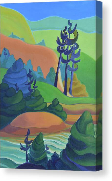 Group Of Seven Canvas Print featuring the painting Hills in Spring by Barbel Smith