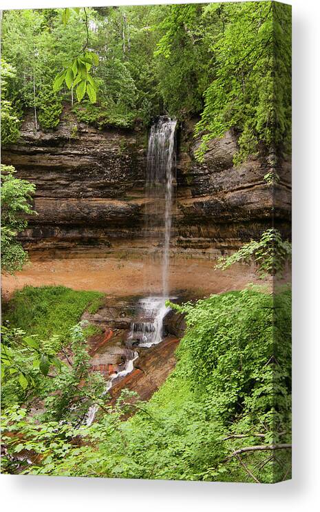 Waterfall Canvas Print featuring the photograph Munising Falls #2 by Paul Rebmann