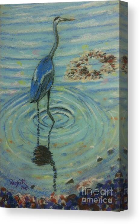 Heron Canvas Print featuring the pastel My Heron by Rae Smith