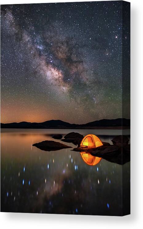 Milky Way Canvas Print featuring the photograph My Million Star Hotel by Darren White