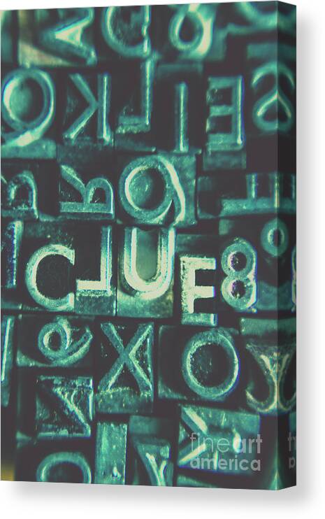 Clue Canvas Print featuring the photograph Mystery writer clue by Jorgo Photography