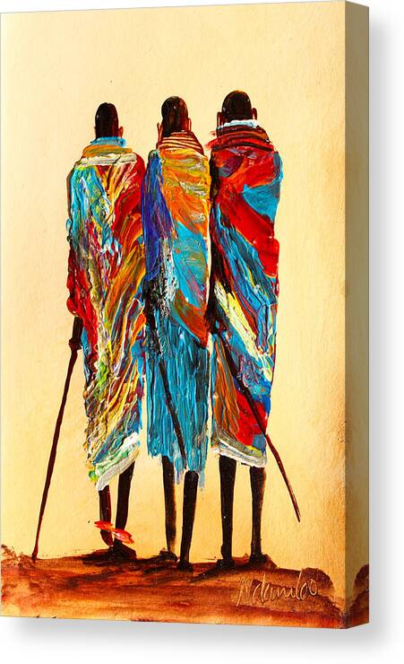 True African Art Canvas Print featuring the painting N 106 by John Ndambo