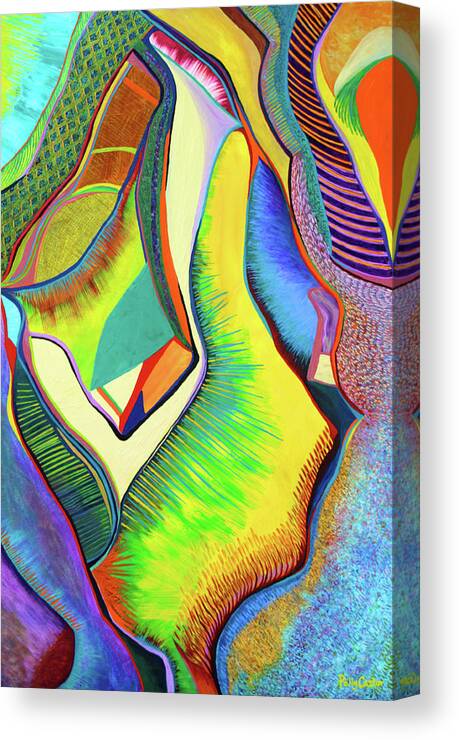  Canvas Print featuring the painting Nascent Bud by Polly Castor