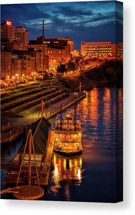 Nashville Riverfront Canvas Print featuring the photograph Nashville Riverfront by Diana Powell