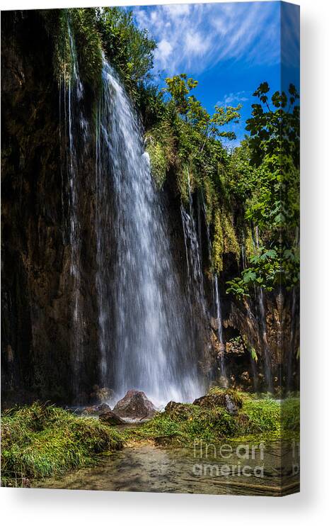 Croatia Canvas Print featuring the photograph Nature's Shower by Hannes Cmarits