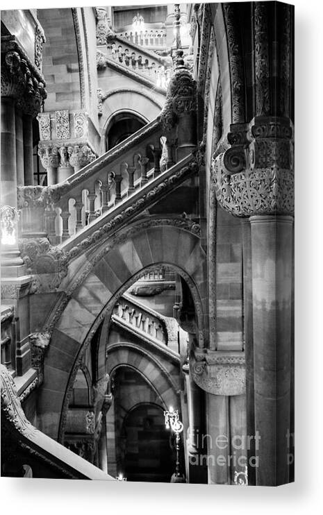 New Canvas Print featuring the photograph New York State House Staircase by Thomas Marchessault