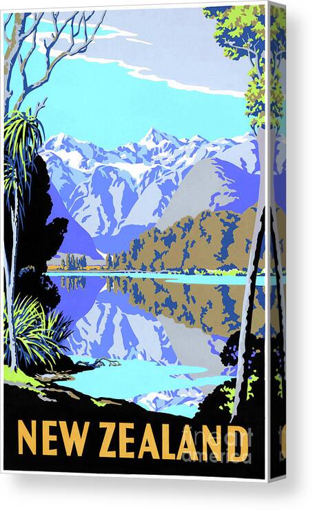 New Zealand  Vintage Travel Poster Print painting on canvas choose size 