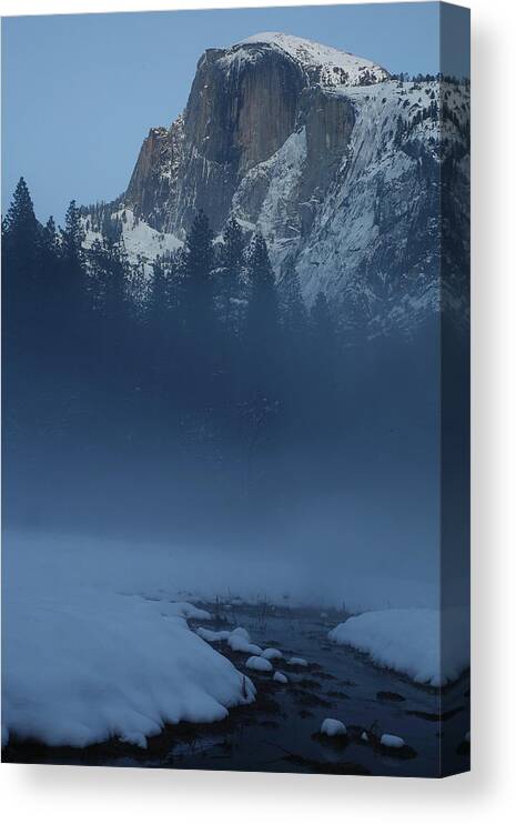 Half Canvas Print featuring the photograph Night falls upon Half Dome at Yosemite National Park by Jetson Nguyen