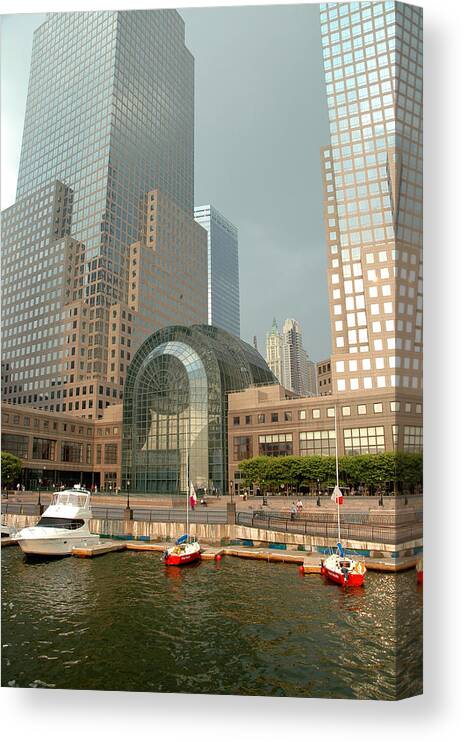 Boats Canvas Print featuring the photograph North Cove Marina - NYC by Frank Mari