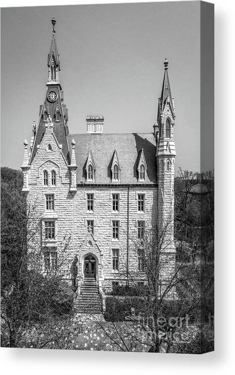 Northwestern University Canvas Print featuring the photograph Northwestern University University Hall Full Elevation by University Icons