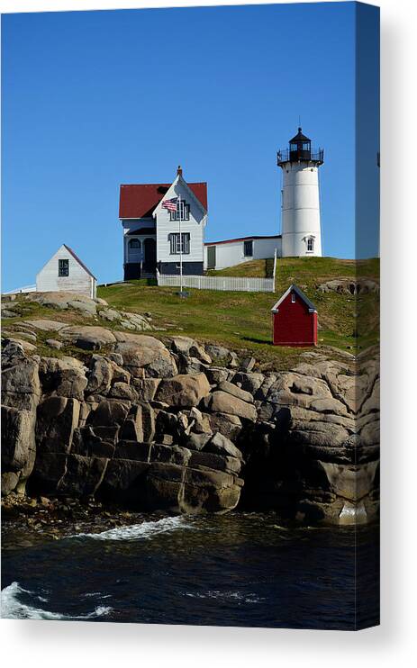 Ogunquit Canvas Print featuring the photograph Nubble Lighthouse 2 by Richard Ortolano