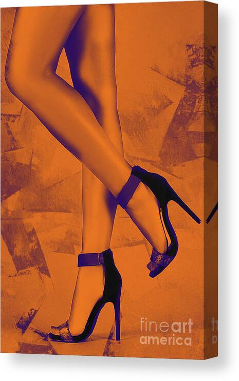 Long Legs Canvas Print featuring the painting Nude legs 87 by Gull G