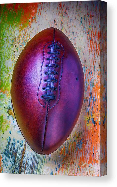 Old Canvas Print featuring the photograph Old Beautiful Leather Football by Garry Gay