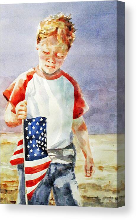 Summer Canvas Print featuring the painting Old Glory Forever Young by Diane Fujimoto