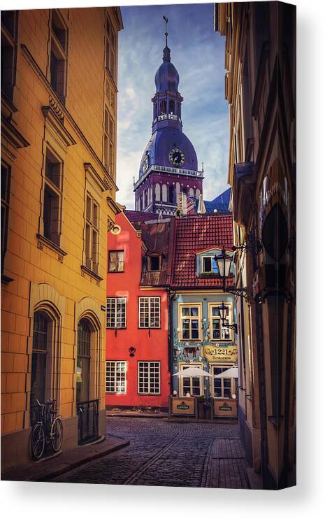 Riga Canvas Print featuring the photograph Old Riga by Carol Japp