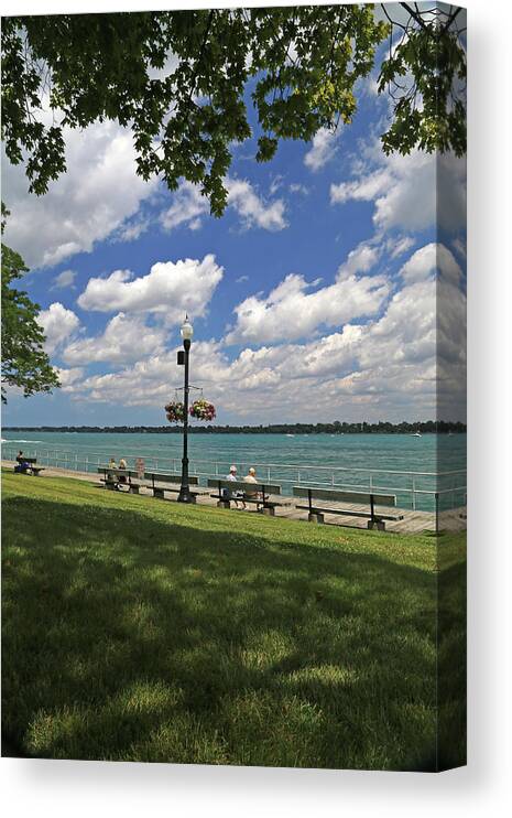 Boardwalk Canvas Print featuring the photograph On the Boardwalk in Summer by Mary Bedy