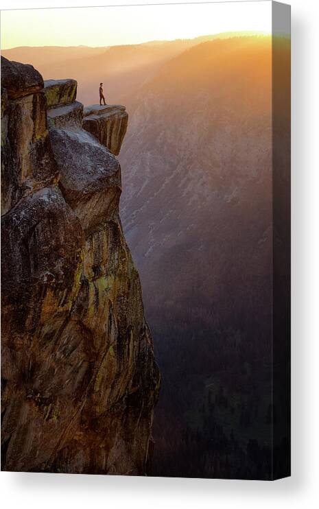 Sunset Canvas Print featuring the photograph On the Edge by Nicki Frates