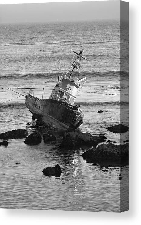 Photograph Canvas Print featuring the photograph On the Rocks Black and White by Suzanne Gaff