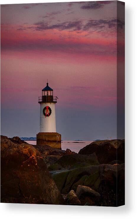 Salem Canvas Print featuring the photograph On the Rocks Fort Pickering lighthouse by Jeff Folger Salem Canvas Print featuring the photograph On the Rocks Fort Pickering lighthouse by Jeff Folger