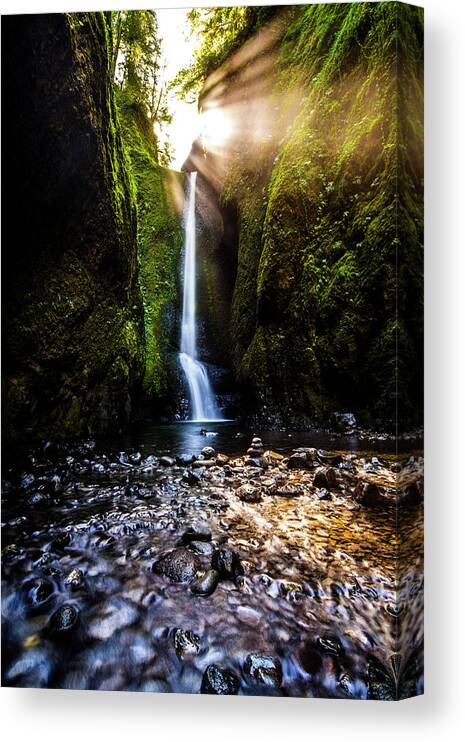 Natural Canvas Print featuring the photograph Oneonta Falls 2 by Pelo Blanco Photo