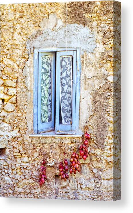 Decay Canvas Print featuring the photograph Onions and garlic on window by Silvia Ganora