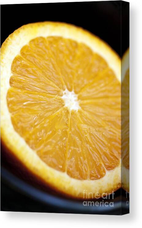 Circle Canvas Print featuring the photograph Orange Half by Ray Laskowitz - Printscapes
