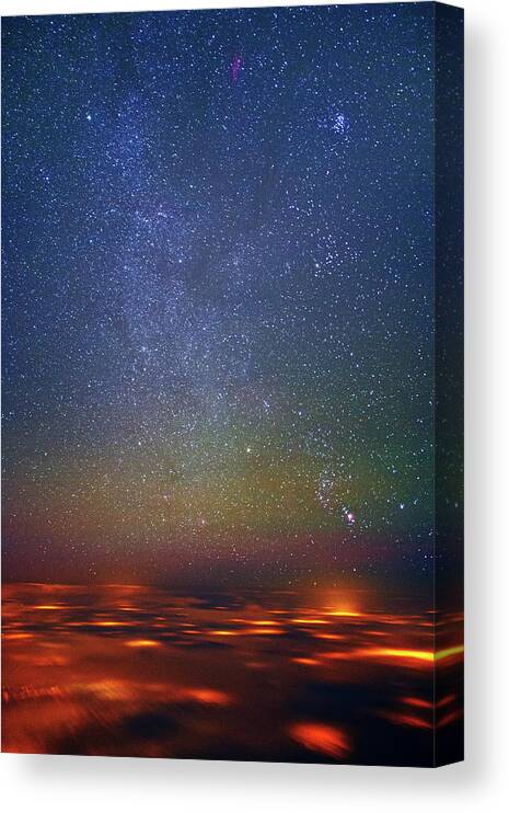 Astronomy Canvas Print featuring the photograph Orion Rising by Ralf Rohner