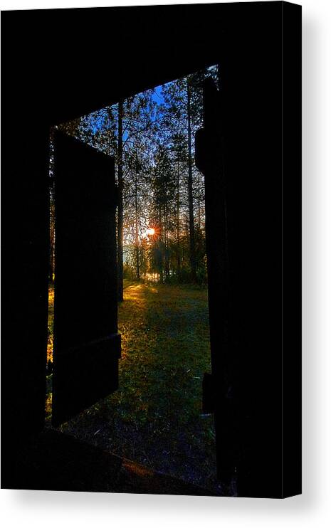 St. Paul's Mission Canvas Print featuring the photograph Out of the Darkness by Loni Collins